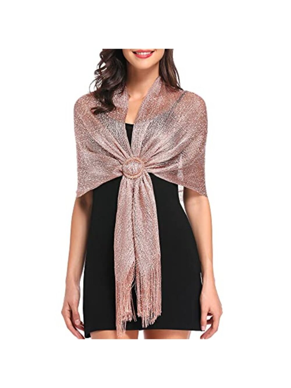 Metallic Shawl Wrap for Bridal Wedding Evening Party Formal Dress